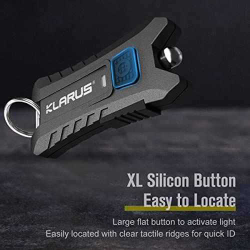 klarus Mi2 Mini LED Keychain Flashlights, Super Lightweight & Small Rechargeable 40 Lumens EDC Flash Light with Built-in Battery and USB Cable(Black)