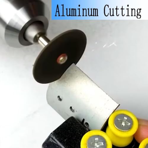 Luo ke 40 Pcs Resin Cut Off Discs - 1-1/2'' Fiberglass Reinforced Cutting Wheel Discs with 5 Pcs Mandrel fits Rotary Tools for Cutting Metal, Thin Steel, Aluminum