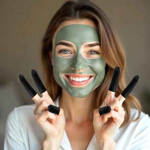 400 Pcs Black Finger Cots Large Finger Condoms Rubber Fingers Tip Covers Gloves Protectors Fingers Sleeve Thumb Cover for Handmade Crafting Painting