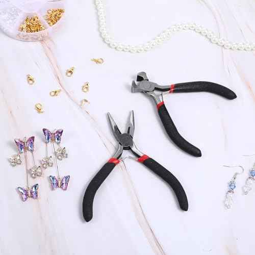 2PCS Zipper Repair Kit - Mini Needle Nose Pliers Zipper Pliers Long Nose Craft Plier, Repair Zippers Pullers End Cutting Plier for Jewelry Making, Nail Puller Tool for Carpenter