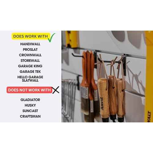 FELLER Slatwall Hooks Heavy Duty - Premium 20 Pack for Proslat & Slatwall Accessories - Durable Double & Single Slat Wall Hooks with 4X Toughness and Rubber Grip