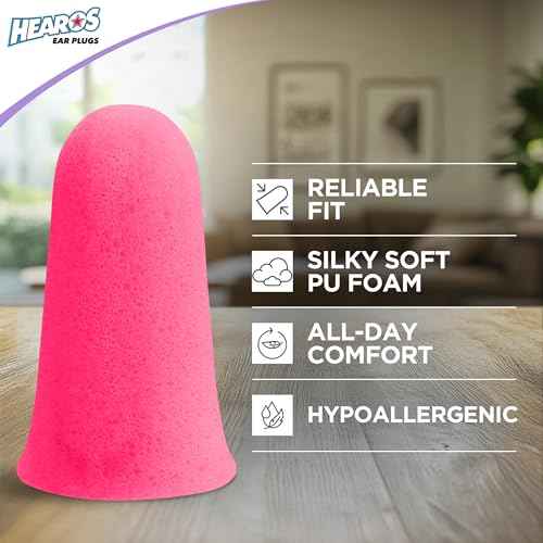 Hearos Sleep Pretty Tonight Foam Ear Plugs, Hearing Protection, 32 NRR, 12 Pair,Purple,5803