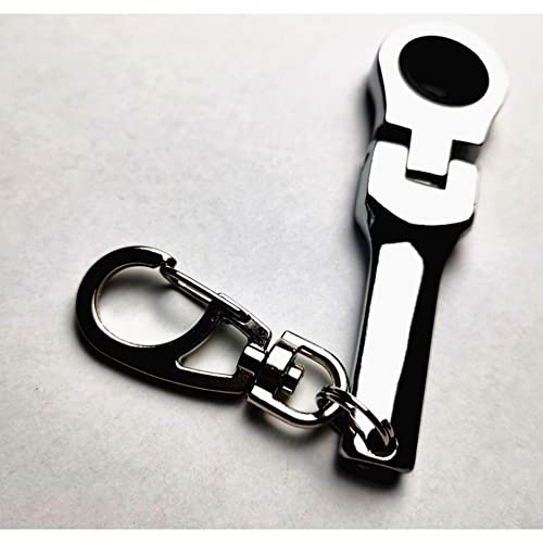 SaiDian 1Pcs 10mm Ratcheting Wrench Key Chains Portable Ratchet Wrench Keychain Key Ring Flex Head Mini Hardware Tool