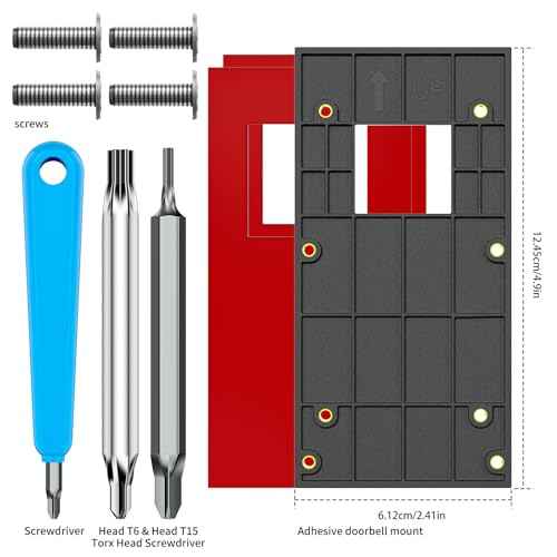 No-Drill Adhesive Ring Video Doorbell Mount Compatible with Ring Battery Doorbell/Plus/Pro, Camera Door Mounting Bracket Holder Accessories for Apartments, Renters, Houses