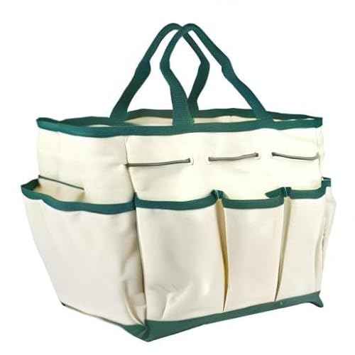Outdoor Multi Pocket Gardening Tool Kit Holder Oxford 10" x 12" Bag 4 Side Pouches