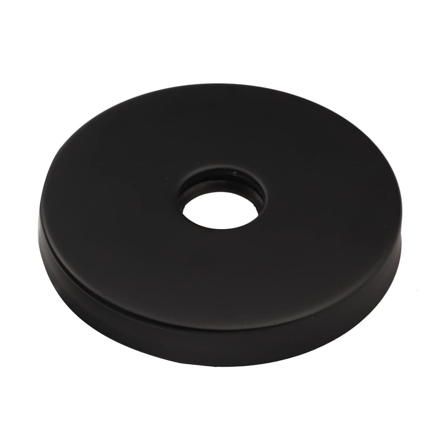 Circle Shower Arm Escutcheon Plate, Modernizing Bathroom Modern Shower Arm Flange Stainless Steel Durable Large Diameter Decorative for Replacement (Black)