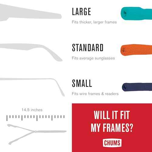 Chums Original Cotton Safety Eyewear Retaine-Unisex Keeper for Sunglasses-Adjustable Fit & Made in USA (Standard-End Size)