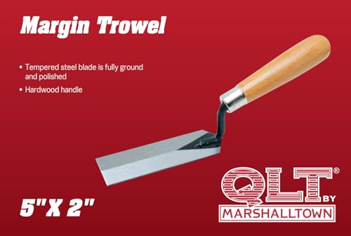 Marshalltown Masonry Margin Trowel, 5 Inches by 2 Inches, Carbon Steel Blade, Wood Handle, 97
