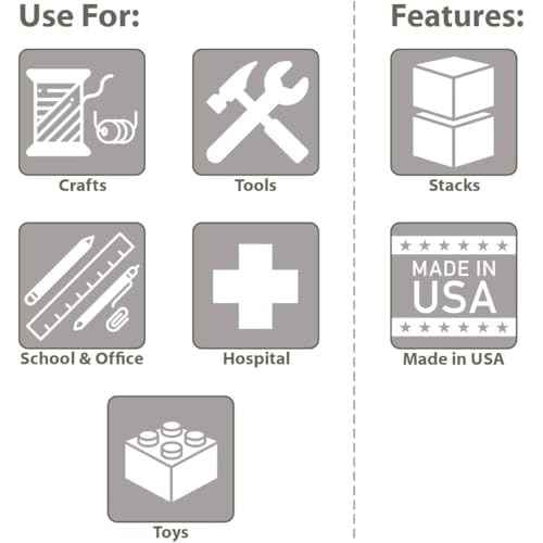 Akro-Mils 09514 ProBox Plastic Toolbox with Removable Tray for Tools, Hobby or Craft Storage, 14-Inch x 8-Inch x 8-Inch, Red