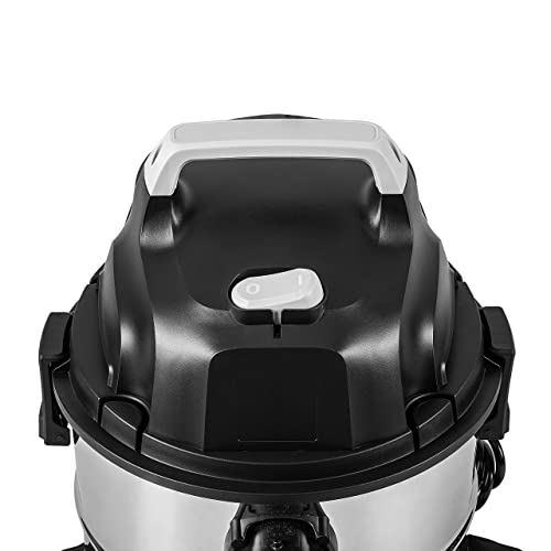 Amazon Basics 4 Gallon Wet Dry Shop Vacuum Cleaner, 3 HP Stainless Steel, Grey/Black
