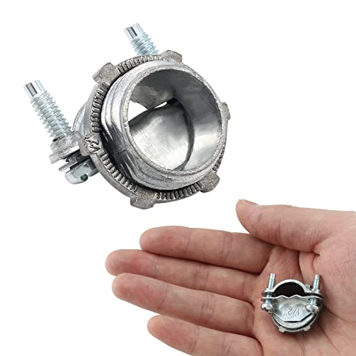 1/2 Inch Clamp Cable Connectors Set with Screwdriver - 4 Pcs, Zinc Alloy, Durable Electrical Fittings