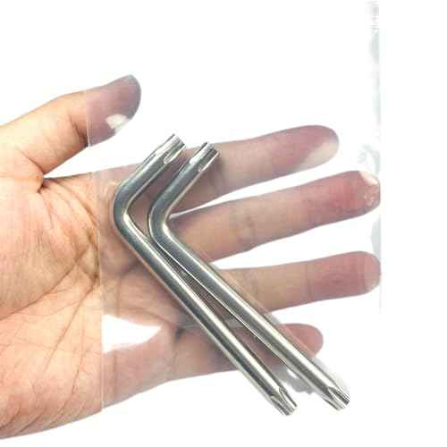 2pcs T45 Torx Bit T45 Anti Tamper Proof Torx Star Key Bit Wrench,T 45 torx key set,allen key drill bit set L-Shape,S2 Steel tamper proof torx bit set