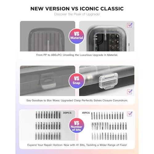 Precision Screwdriver Set - 48 in 1 screwdriver bit set Magnetic Small Screwdriver Set with Case, mini screwdriver set for Computer, Laptop, iPhone, MacBook, PC, Game Console, Eyeglass(48-IN-1)