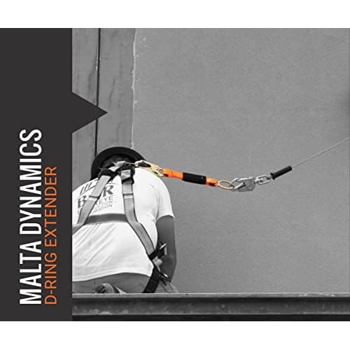 Malta Dynamics 18¡± D-Ring Extender with Snap Hook for Fall Protection and Roofing, OSHA/ANSI Compliant
