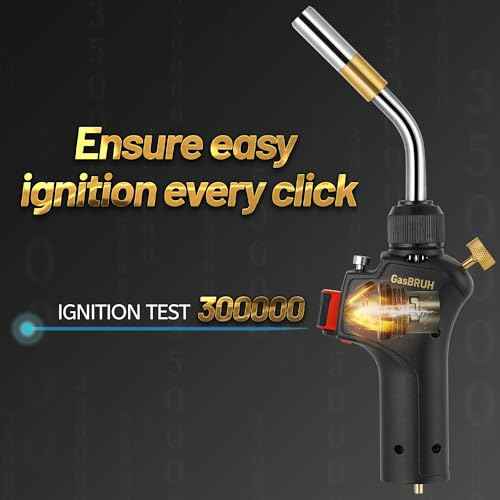 Propane torch Head with Igniter, High Intensity Torch Head with 2 Flame Tubes, Trigger Start Gas Torch, Mapp Gas Torch Head,Gas Torch Kit,Soldering Torch,Blow Torch Fuel by Propane,MAPP