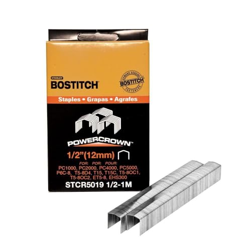 Heavy-Duty Crown Staples 1/2-Inch x 7/16-Inch - 1000 Pack - No Size Variation