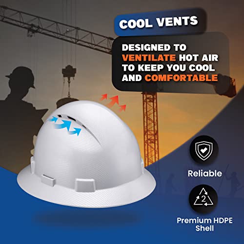 ACERPAL Full Brim Vented Tattoo/Skull Design Matte Finish OSHA Construction Hard Hat with 6-Point Suspension