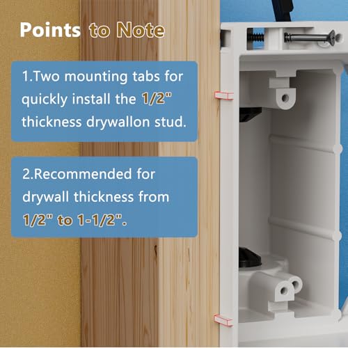 Dremica 2-Gang Recessed Outlet Box for Wall Mount TVs - Includes Covers, 1 Pack