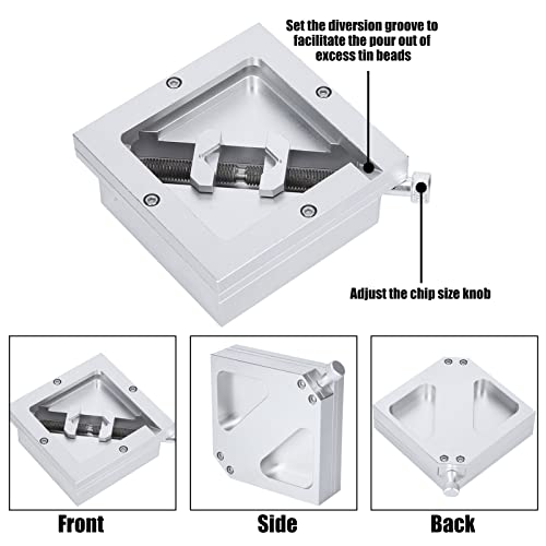 Adjustable BGA Reballing Station Kit HT-90 Aluminum Alloy Stencil Holder for Laptop CPU Phone Repair Diagonal Solder Ball Jig with Drainage Channel 9-43mm