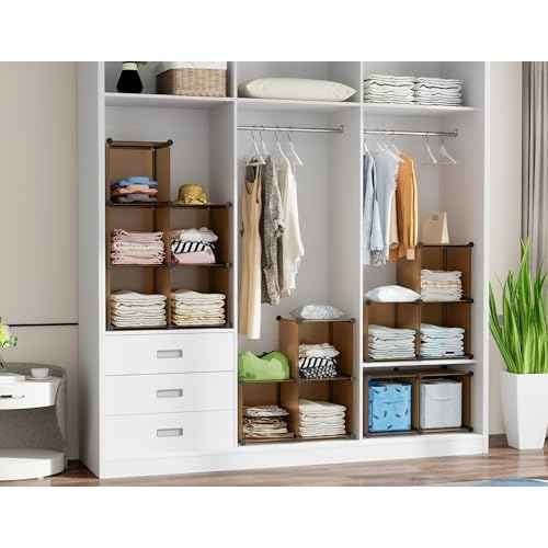 6-Cube Storage Organizer, Closet Organizer Storage Shelf Bookcase Bookshelf with Metal Hammer, Storage Cubes Organizer Cabinet for Kids, Closet, Bedroom, Bathroom, (11.8x11.8x11.8 inch)