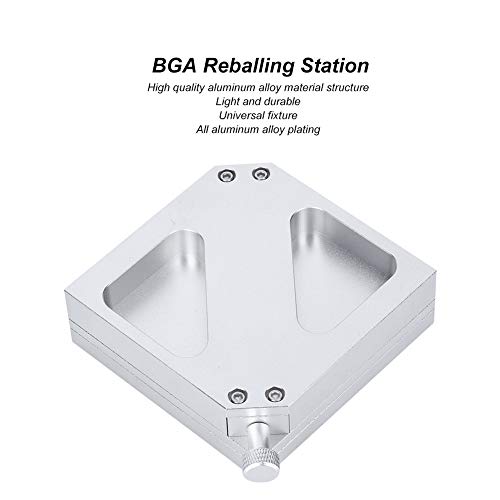BGA Rework Station, Reballing Station HT-90 Diagonal Universal Solder Aluminum Alloy Rework Kit for Laptop CPU Mobile Phone Rework for Large Steel Mesh 9mm-43mm