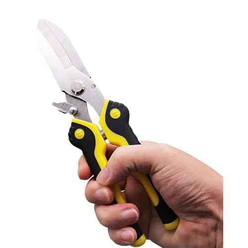 Aviation Tin Snips 9 Inch Heavy Duty Metal Cutter Shears Straight Cut for Cutting Metal Sheet, Chicken Wire, Artificial Flowers, Easy Grip, Stainless Steel Cutter