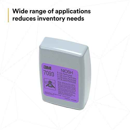 3M P100 Respirator Filter 7093B, 1 Pair, Helps Protect Against Oil and Non-Oil Based Particulates, Asbestos, Mold, Silica, Grinding, Sanding, Welding