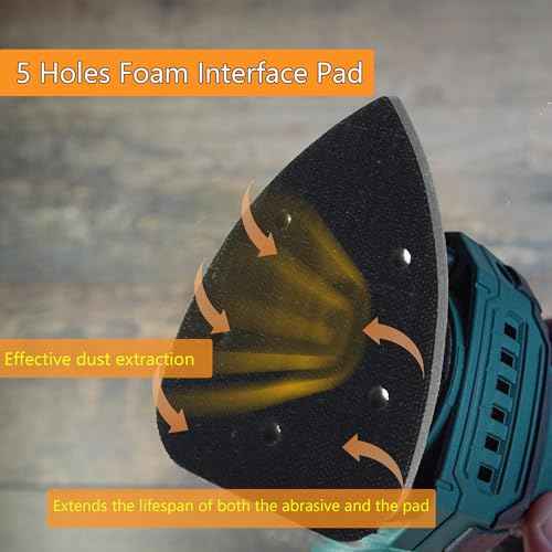 2pcs Mouse Detail Sanding Interface Pad 140mm*90mm 5 Holes Foam Interface Mouse Sander Sandpaper Backing Pad