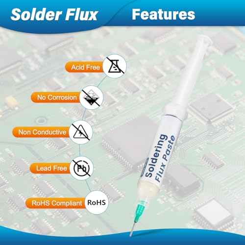 Tip Cleaning Kit, Solder Wick, 0.6mm Solder Wire, Solder Iron Tip, Brass Cleaning Wire, Soldering Tip Cleaner, Cleaning Sponge & Solder Flux, Supplied By Wonderway (SWK-002)