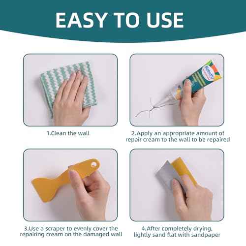 NATRUTH Wall Mending Agent, Drywall Repair Kit, Filler for Walls,Wall Repair Paste with Scraper, Effectively Repair Wall Filler, Cracks, Hole Fill, Quick and Easy Solution (100, Grams)