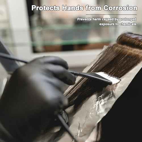 Disposable Nitrile Gloves, Chemical Resistant, Powder and Latex Free, Food Safe, Black Heavy Duty Gloves, 6 Mil, 100 Count, Large