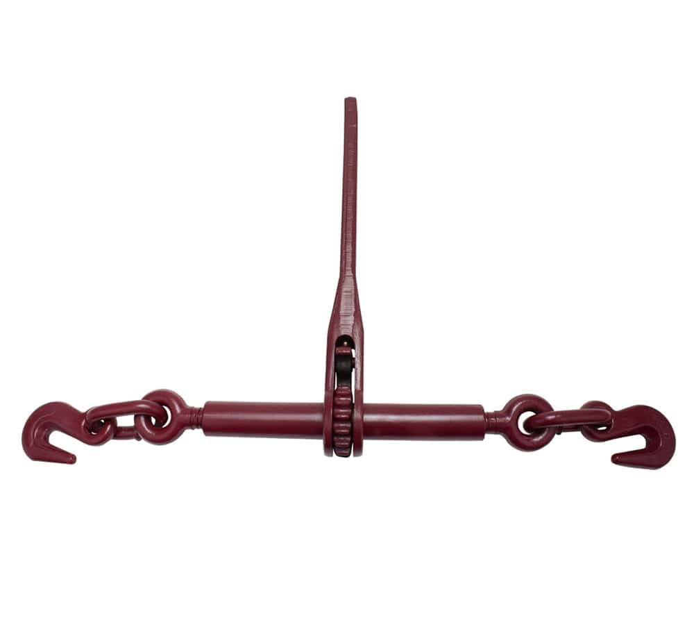 Mytee Products 3/8" Grade 70 Chain and Binder Kit | Includes (8) 3/8" - 1/2" Ratchet Load Binder & (8) 3/8" x 20' G70 Transport Chain w/Grab Hooks | 6600 lbs WLL for Flatbed Truck Trailer Tie Down