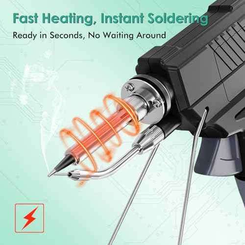 Soldering Iron gun Kit,60W Auto Feed Soldering Kit with Adjustable Temperature LCD Display,Wire,Tip Cleaner,5 Tips,Pump,Tweezers for Electronic PCB Repair,DIY