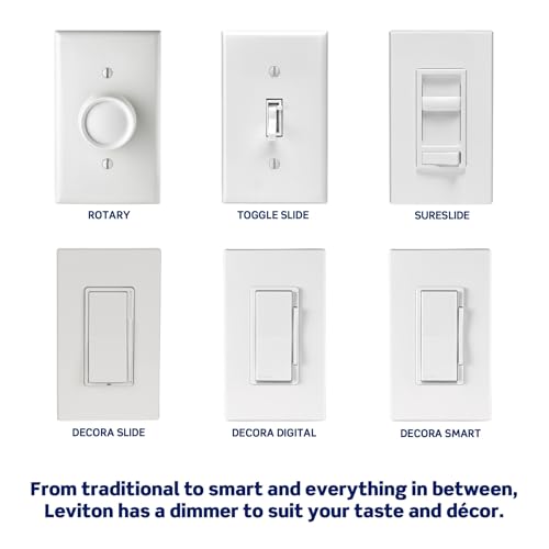Leviton SureSlide White LED Dimmer Switch for Dimmable LED, Halogen & Incandescent Bulbs