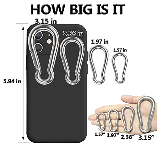 Ekunbuy 2.36 Inch Stainless Steel Spring Snap Hooks 8pcs Heavy Duty Rope Connectors