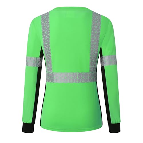 Women Safety Shirt,High Reflective T Shirt for Woman with Unusual Reflective Pattern,Short Sleeve Breathable