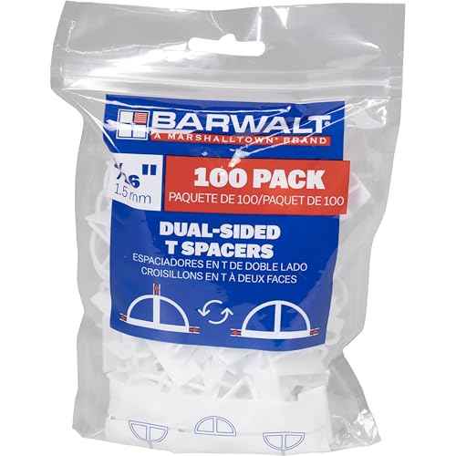 BARWALT Dual Sided T Shaped Tile Spacers for Leveling, 100 Pack, 15TST2X
