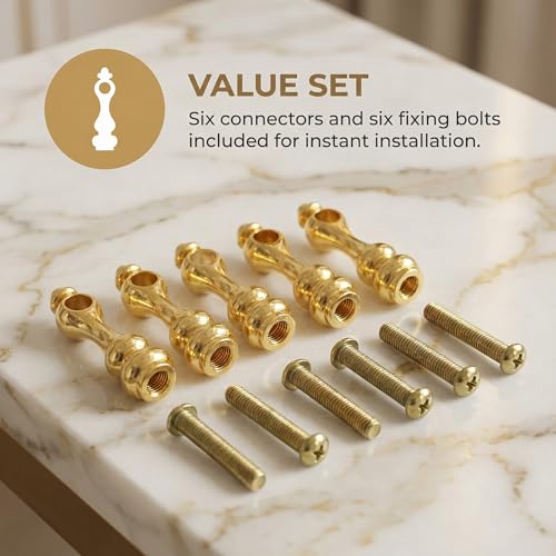 Golden Glass Railing Connectors (10-Pack) Iron Post Connectors with Screws for Furniture, Cabinets & Decor