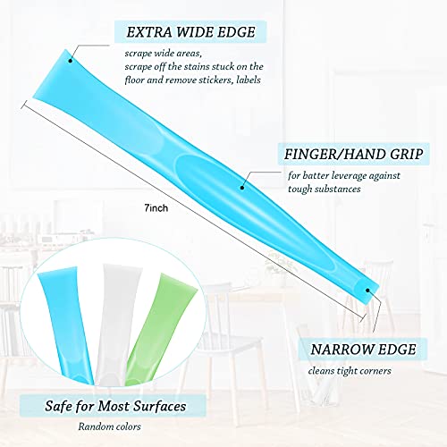Honoson Non-scratch Plastic Scraper Tool Carbon Fiber Plastic Cleaning Tool Pen-shaped Stiff Scraper for Kitchen Sticker Scratch Cleaning(White¡¢blue¡¢green,6 Pieces)
