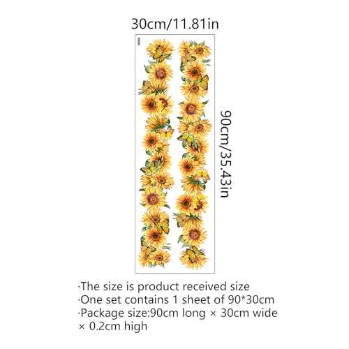 Wall Stickers Floral Wall Decals Large Vine Flower Wall Decor Removable Mural Trim for Walls Peel and Stick for Bedroom Living Room Bathroom Leaves £¨36 Styles (A5-18 30 * 90cm*1pcs)