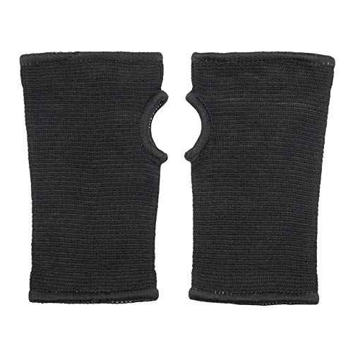 Luwint Kids Hand Wrap - Knitted Palm Sleeve Wrist Brace Hand Protection Support for 8-14 Years, 1 Pair Black