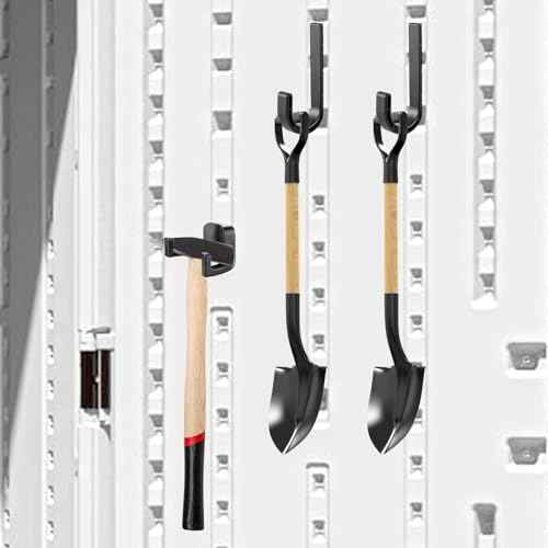 6 Packs Storage Shed Hooks Compatible with Suncast/Craftsman Shed, U-Shape and J-Shape Storage Shed Shelves Accessories for Organizing Tool, Ladders, Bulk Items