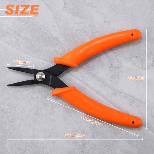 5-Inch Long Nose Pliers Specialty Pointed Nose Tweezer Nose Pliers 1mm Diameter Tip Mini Needle Nose Chain Nose Pliers Flat Smooth Jaw Precision Pliers Jewellery Making Tool