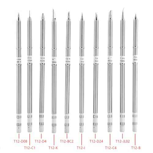 T12 Series Soldering Iron Tips Welding Tool Replacement FX-951 Rework Station for Efficient Soldering Work (Pack of 10)