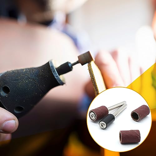 120 PCS 1/4 Inch Sanding Sleeves 120 Grit Sanding Drum and Sleeves Set Oxide Sandpaper Sanding Drum Sanding Bands