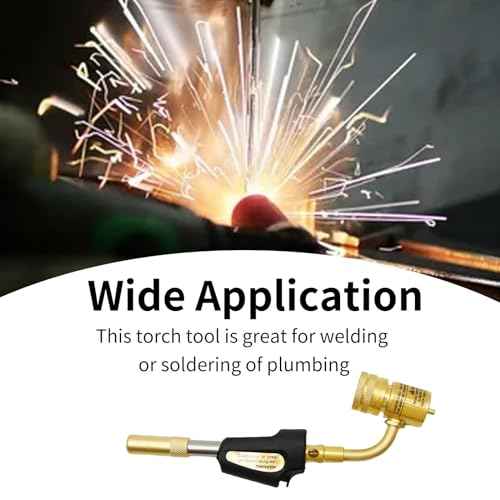 Torch Tips with Gas Self-Ignition, MAP-Pro/LP Gas, Adjustable Flame Knob Brass Tip 360¡Æ Swivel Tips, Gas Self Ignition Torch for Soldering Brazing Plumbing Welding