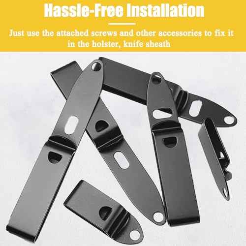 Kydex Belt Clip Knife Sheath Kit, Stainless Steel Kydex DIY Holster Kit, Knife Clips Replacement with Screws, Universal Metal Belt Clip for Knife Sheaths, IWB Holster Belt Clip