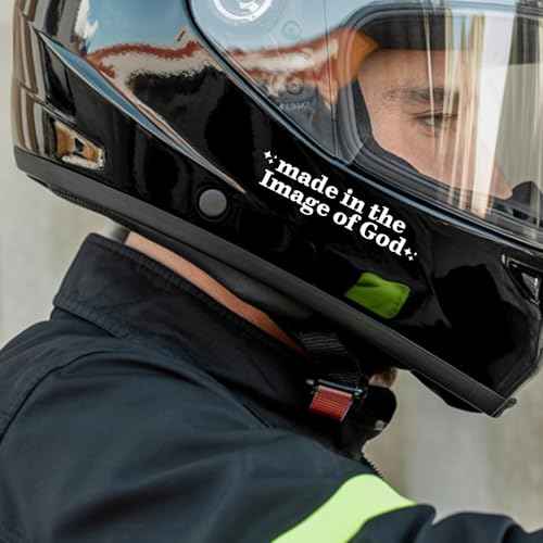 (3 Pcs) Made in The Image of God Mirror Sticker Inspirational Christian Quote Vinyl Decal for Car Rear View Mirror Window Laptop Motorcycle Faith Waterproof Sticker 4 Inches