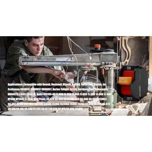 SW7A Table Saw On-Off Toggle Switch Replacemen for Delta 489105-00 1343759 400060680002 Drill Press 34-670 Ryobi 46023 Craftsman OR90037 Workbench Switch Replacement Part