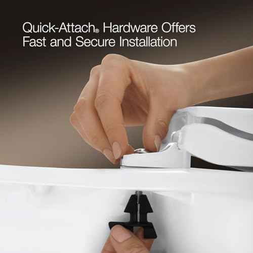 KOHLER 20110-0 Brevia, Slow Close Toilet Seat, Elongated Toilet Seat, Grip-Tight Bumpers Quick-Attach Hardware, White